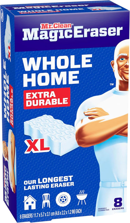Mr. Clean Magic Eraser Sponge, All Purpose Cleaner, Long Lasting Cleaning Scrubber, Wall Cleaner, Sneaker Cleaner, Oven Cleaner, Kitchen, Bathroom, Shower Cleaning Supplies, Ultra Thick, 5ct