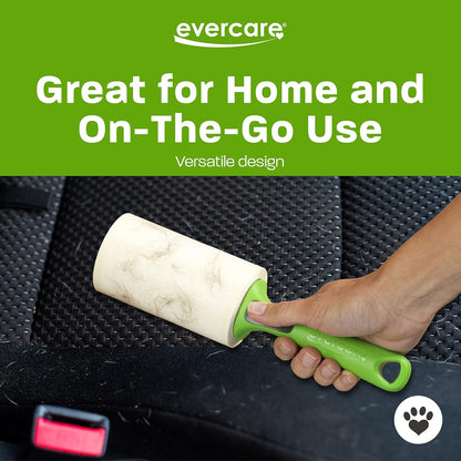 Evercare All Purpose Pet Hair Lint Roller with 2 Refills, 180 Total Sheets – Reusable Sticky Roller for Pet Hair, Cat & Dog Hair Remover, Lint Remover, Pet Hair Remover for Furniture, Clothing & Cars