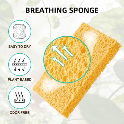 JOYMOOP Textured Clean Sponges, Dual-Sided Non-Scratch Soft Scrub Dish Sponge, Safe for Non-Stick Cookware, Kitchen and Household Cleaning, 12 Pack [Grey & White]