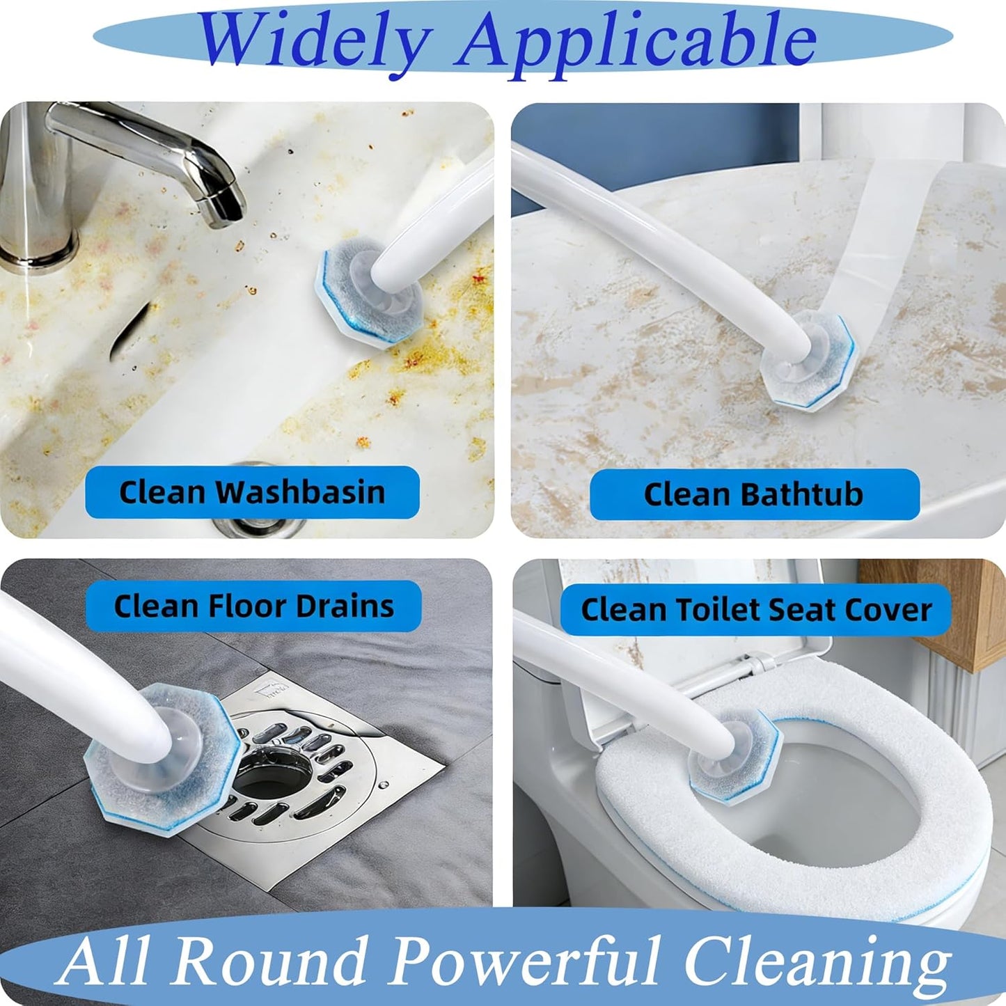 20 Count Toilet Wand Refills Fits Clorox Wand, 3X Cleaning Exclusive Upgrade Formula Disposable Toilet Bowl Wand Refills, No Falling Apart, Fits Most Brand Toilet Brushes Cleaning Systeam