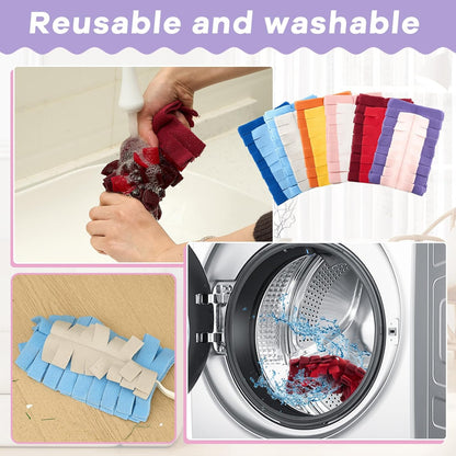 Zubebe 12 Pcs Duster Refill Reusable Fleece Duster Refills Feather Flat Dusters Multi Surface Washable Cleaning Pads Tools for Home, Blinds, Car, Pet, Furniture, Fans (Dark Color)