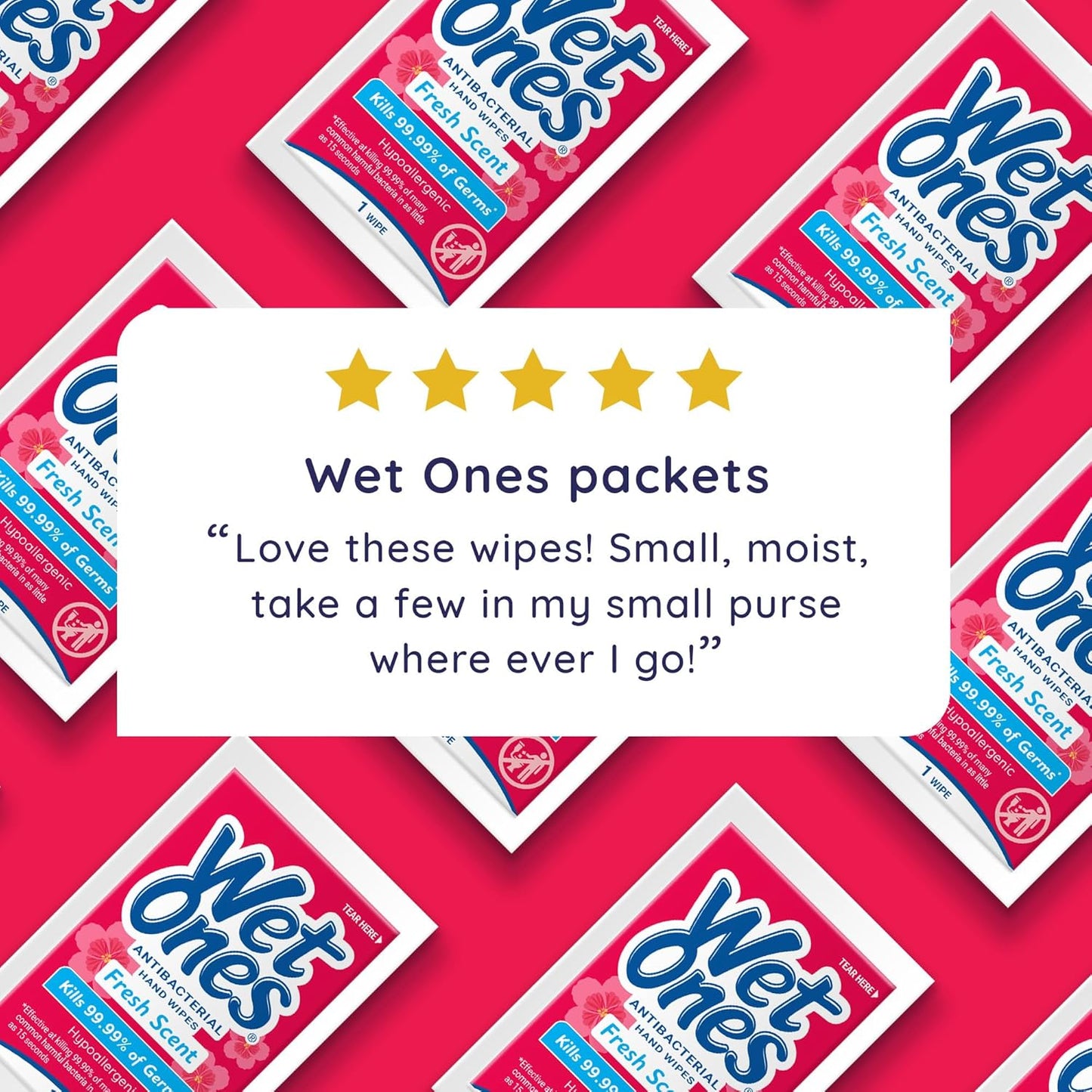 Wet Ones Antibacterial Hand Wipes Singles, Fresh Scent Wipes, Individual Wipes, Antibacterial Wipes, Hand Wipes Individually Wrapped, 24ct (6 pack)