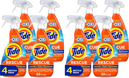Tide Laundry Stain Remover with Oxi, Rescue Clothes, Upholstery, Carpet and more from Tough Stains, Stain Treater, 22 Fl Oz (Pack of 4)