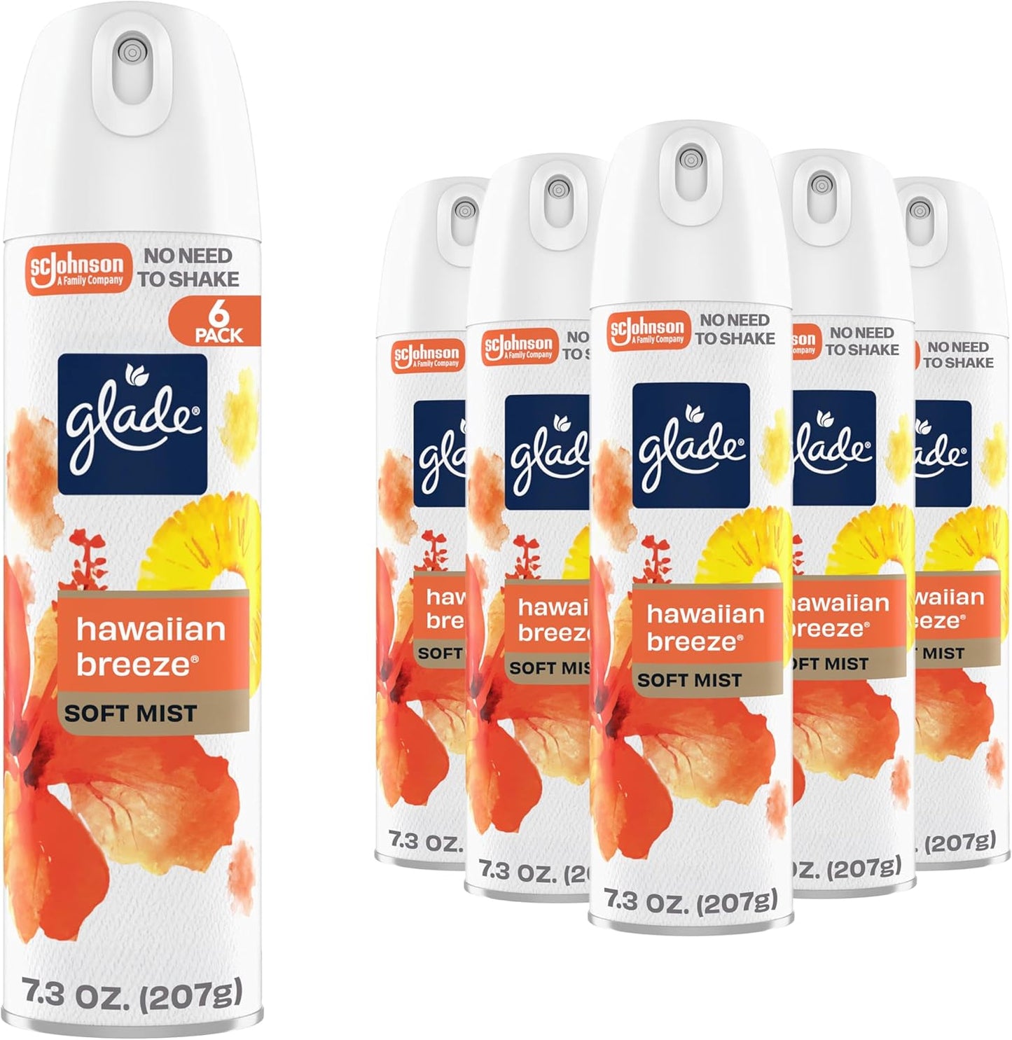 Glade Air Freshener Room Spray, Clean Linen Scent, Odor Fighting to Deliver Long Lasting Freshness, 7.3 Oz, 6 Count