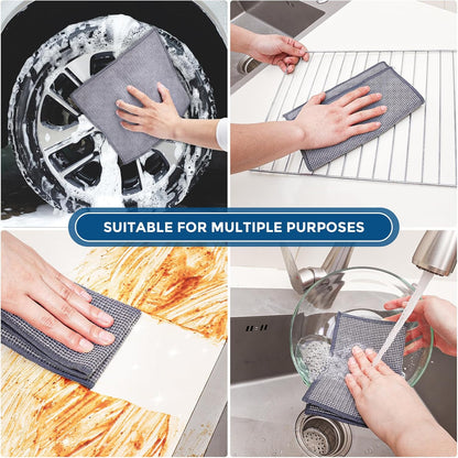Forggon12 Pcs New Upgrade 3-Layer Metal Dish Cloth, No Scratches and No Odor, Multipurpose Wire Dishwashing Rag for Wet and Dry, Kitchen Cleaning DishRags,Sinks,Dishes,Stove Top, Dimensions(7.08X8.86)