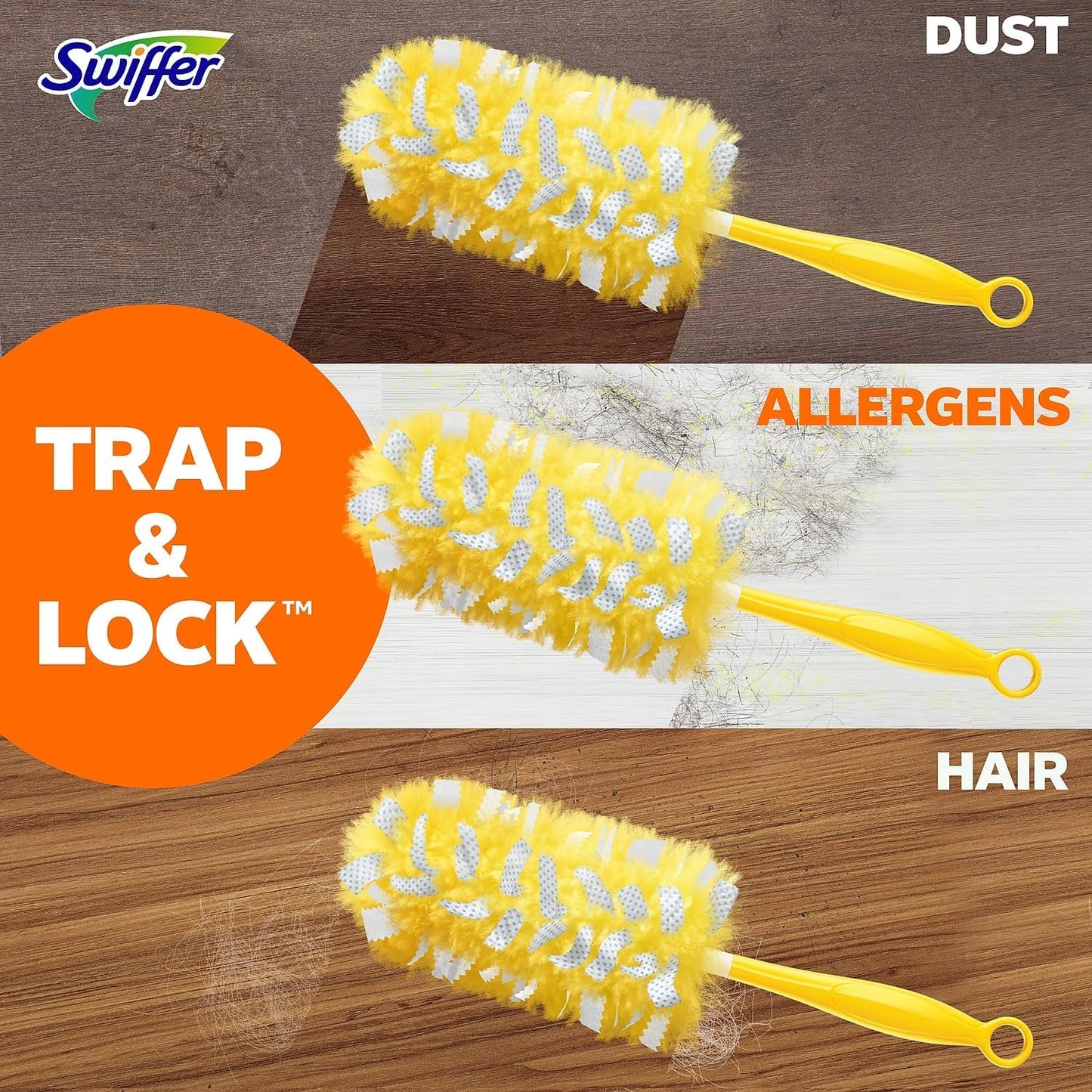 Swiffer 21620BX 360 Dusters Refill, Dust Lock Fiber, Yellow, 6/Box