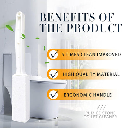 Kadden 2 Pack Pumice Stone Toilet Bowl Cleaner with Handle, Hard Water Ring Remover & Stain Scrubber for Bathroom, Pool, Sink and Tub, Ergonomic Heavy Duty Cleaning Tool