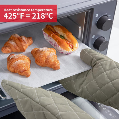 ARCLIBER Oven Mitts 1 Pair of Quilted Terry Cloth Cotton Lining,Extra Long Professional Classic Oven Mitt Heat Resistant Kitchen Oven Gloves,16 Inch
