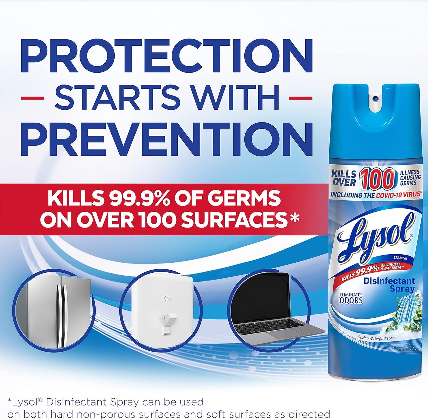 Lysol Disinfectant Spray, Household Essential Cleaning Supplies, Multi-Purpose Room Spray, Antibacterial Sanitizer Spray, Upholstery Deodorizer, Home and Bathroom, Crisp Linen,19 Fl Oz (Pack of 12)