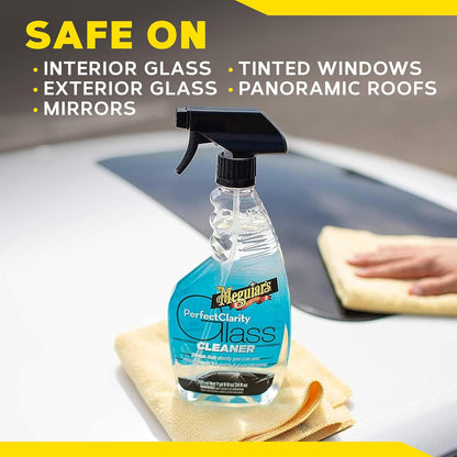 Meguiar's Ultimate Glass Cleaner & Water Repellent - Premium Glass and Window Cleaner for Quick Cleaning with Hydrophobic Technology that Acts as a Rain Repellent Improving Visibility in Rain - 16oz