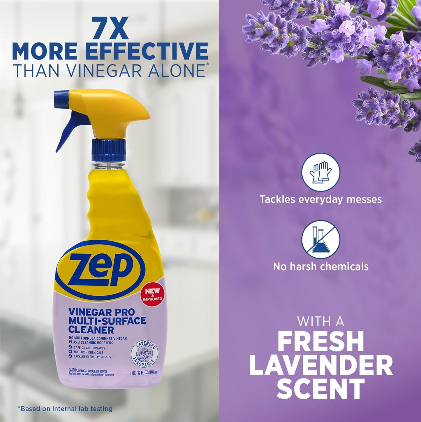 Zep All-Purpose Cleaner With Vinegar - 1 Gallon (Case of 4) R48410 - Gentle for Everyday Use