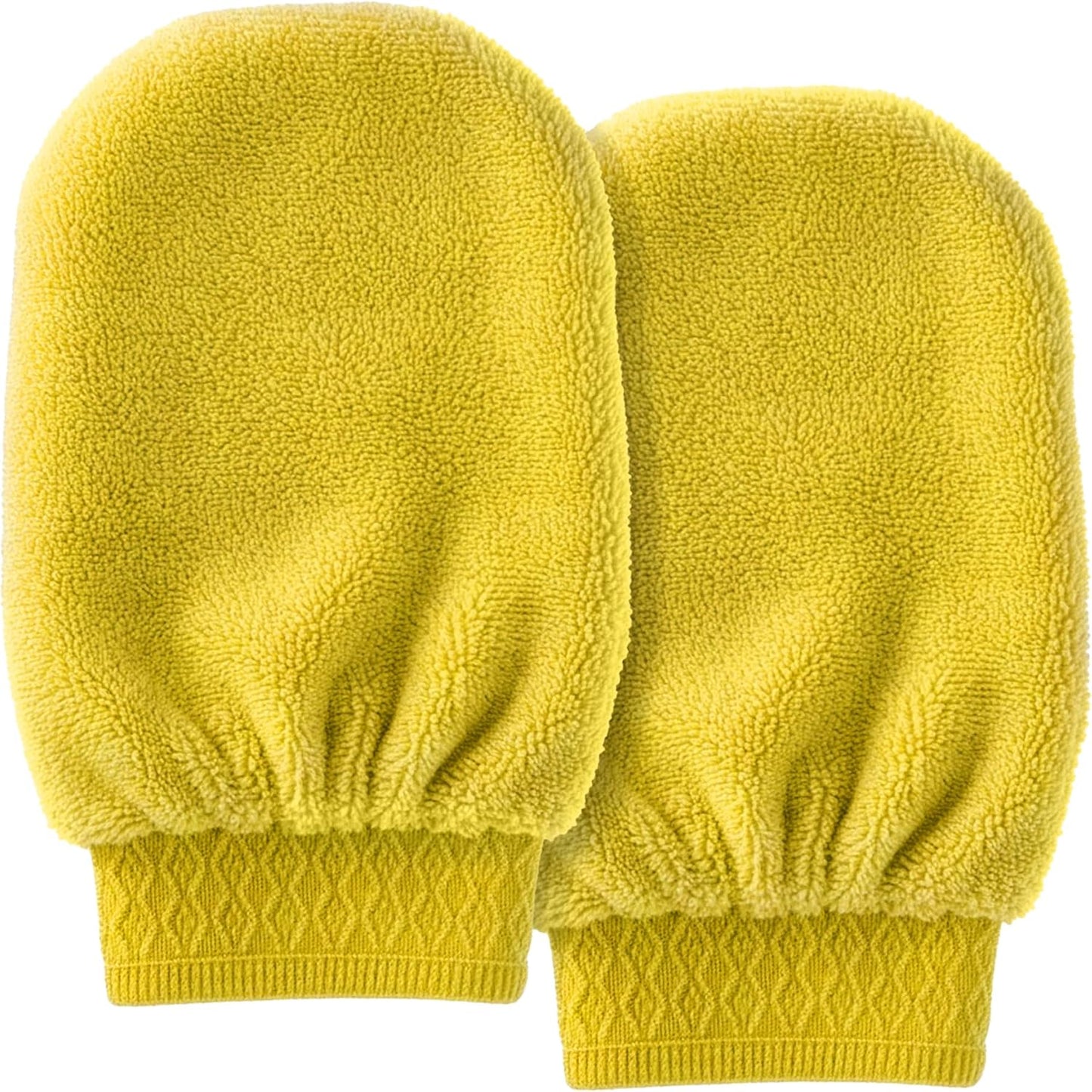 DecorRack 2 Pack Microfiber Cleaning Mitts for Dusting, Washing Cars, Windows, Furniture, and Household Surfaces, Lint-Free & Reusable,Gray (Pack of 2)