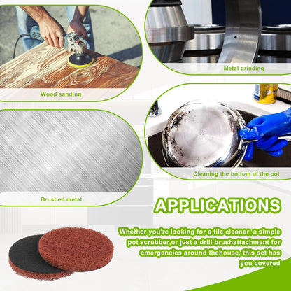 16pcs Kitchen Pads Power Scrubber Pads Set Electric Scrubber Replacement Scouring Pads fit for Dremel Versa Scouring Pads,Green