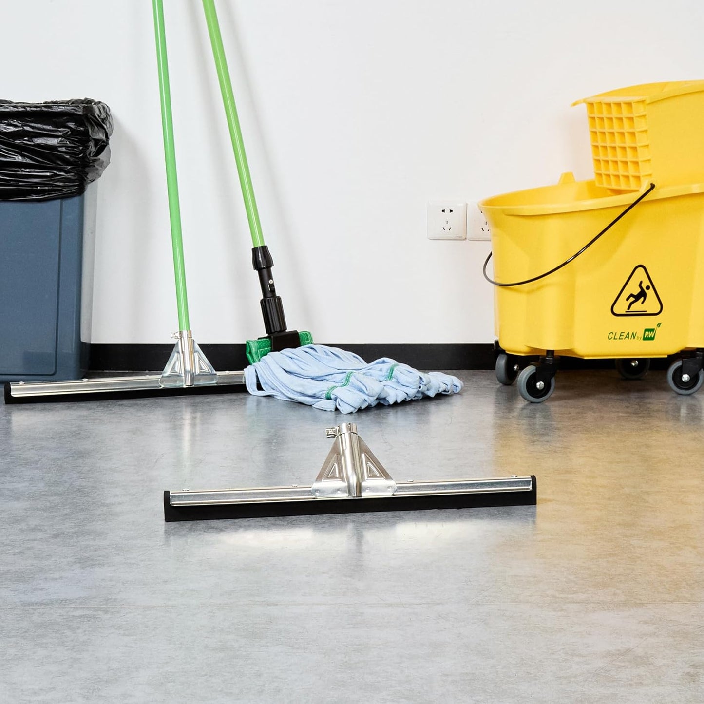 Restaurantware-SQUEEGEE ONLY: Clean Tek Professional 29.92 Inch Floor Squeegee, 1 Broom With Double Rubber Blade - Handle Sold Separately, Heavy-Duty, Steel Wiper For Concrete Floor
