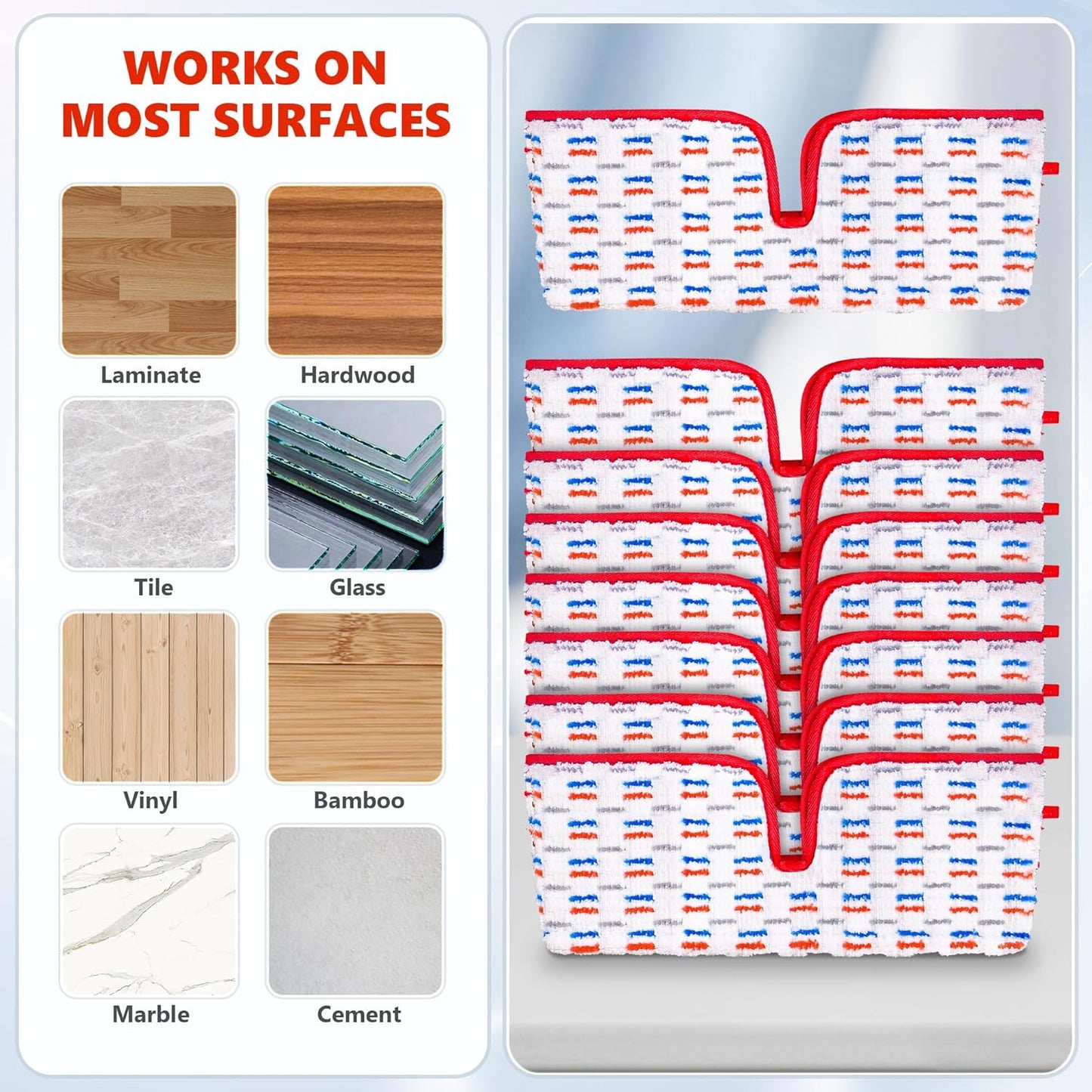 4 Pack Mop Refill Pads Compatible with O-Cedar ProMist MAX Spray Mop Reusable Pads Refills Microfiber Replacement Heads Dry Wet Use Double Sided Machine Washable for All Surface Floor Cleaning