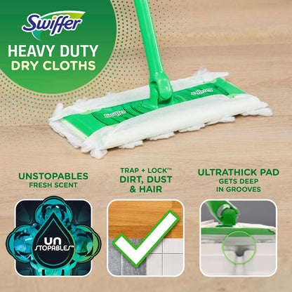 Swiffer Sweeper Heavy Duty Dry Multi-Surface Cloth Refills for Floor Sweeping and Cleaning, 20 count (2 Pack)