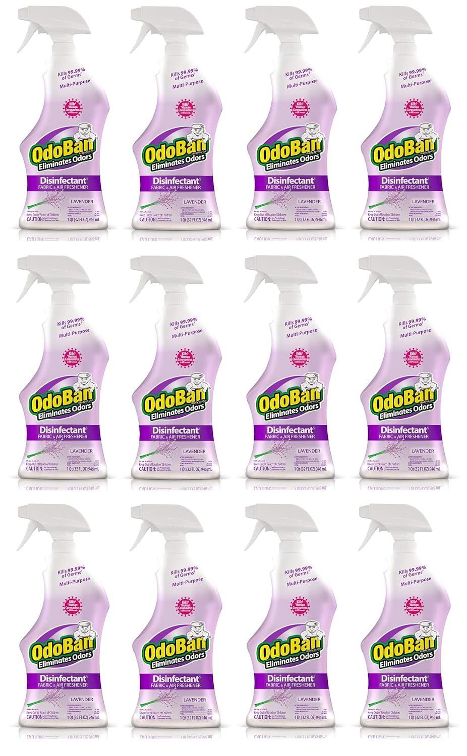 OdoBan Ready-to-Use Disinfectant and Odor Eliminator, Made in the USA, Citrus Scent, 32 Ounce Spray Bottle