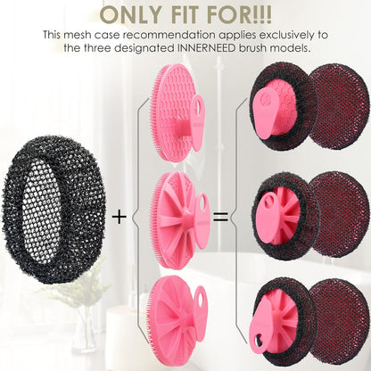 INNERNEED Food-Grade Soft Silicone Body Scrubber Shower Brush Handheld Cleansing Skin Brush, Gentle Exfoliating and Lather Well (Black)