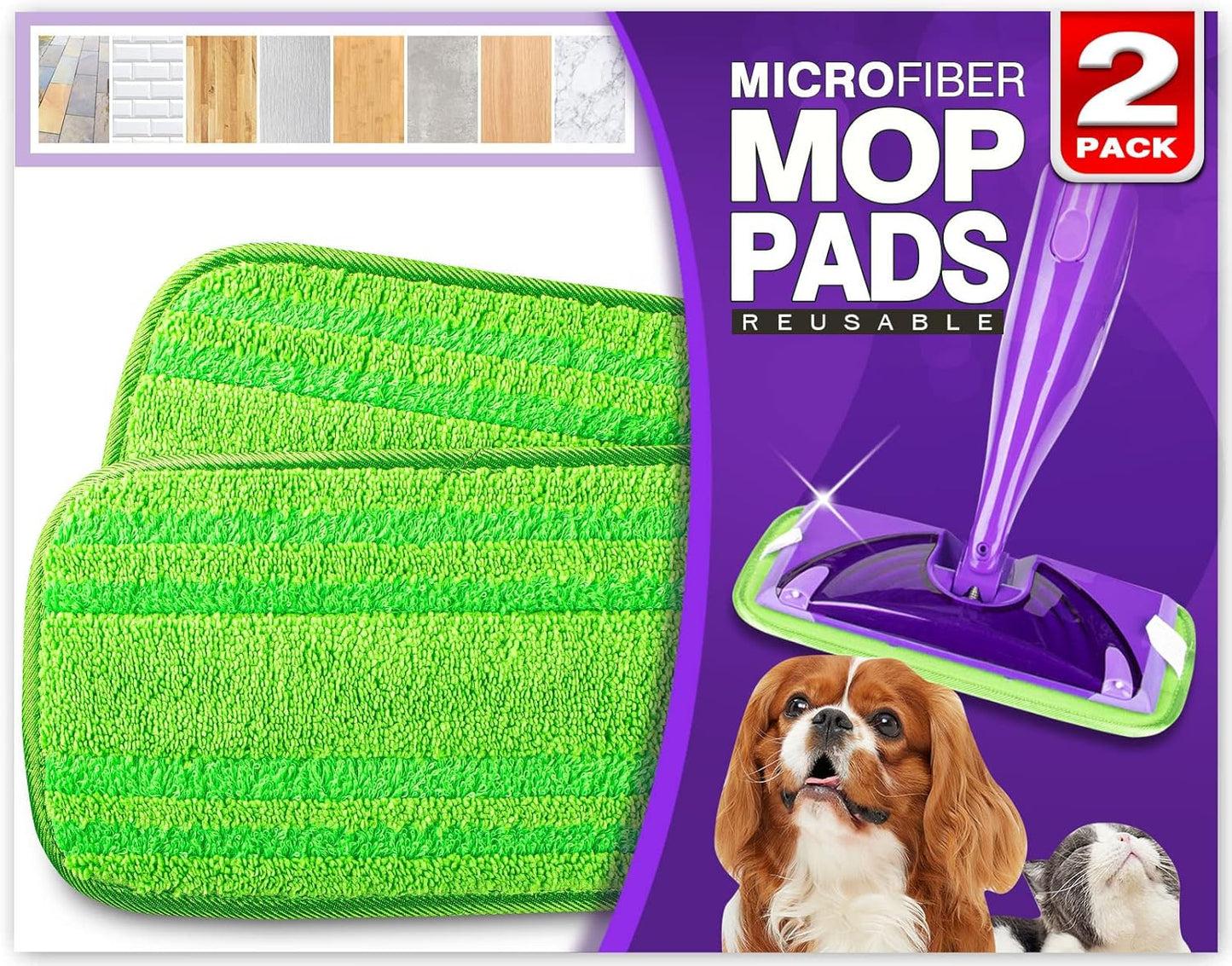 Orighty Microfiber Mop Pads Compatible with Swiffer Wet Jet, Reusable Swiffer Wet Jet Pads Refills, 12 Pack Machine Washable Replacement Pad for Multi Surface Wet & Dry Cleaning