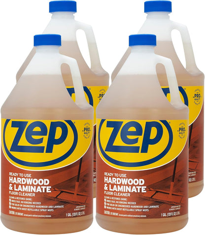 Zep Industrial Hardwood and Laminate Floor Cleaner - 1 Gallon - ZUHLF128 - Removes Spots, Stains and Scuffs. Cleans and Restores Shine