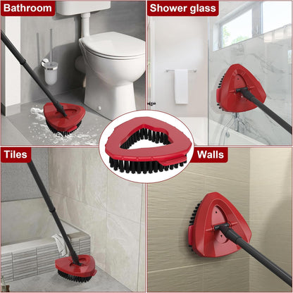 Replacement Scrub Brush for O-Cedar 2-Tank System, 4.4" Triangular Spin Mop Scrubber Head, Heavy-Duty Stiff Bristle Cleaning Brush for Tile, Grout, Bathroom, Kitchen & Floors