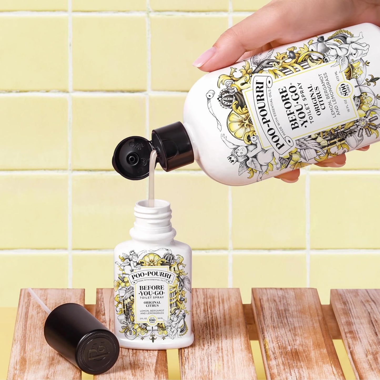 Poo-Pourri Before-You-Go Pocket Toilet Spray, Travel Essentials, Tropical Hibiscus, 1 Fl Oz, Up to 50 Uses, On-The-Go Bathroom Odor Deodorizer with Essential Oils, TSA Approved Size, Hibiscus, Apricot