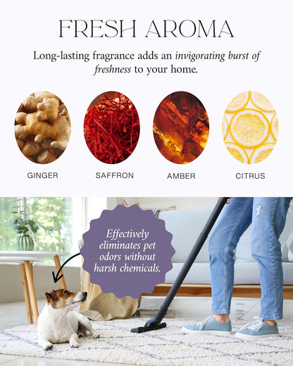 Home "Pink Cashmere" Carpet Deodorizer Powder For Vaccuuming Upholstery, Spring Cleaning, Pet Friendly– Odor Eliminator, Pet-Friendly Freshening Powder- Apple, Spices, & Vanilla