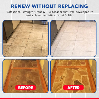 Professional-Grade Grout Cleaner for Tile, Ceramic, Porcelain & Marble – Acid-Free Formula for Safe, Deep Cleaning and Stain Removal