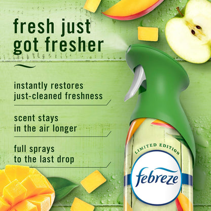 Febreze Air Mist, Air Freshener, Odor Fighting Room Spray, Deodorizer for Home Bathroom Kitchen Office Apartment, Lilac Sunrise, Warm Ocean Breeze, Summer Golden Hour Variety Pack, 8.1oz (Pack of 3)