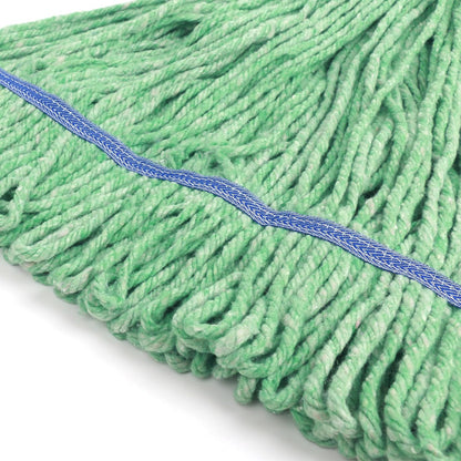 Matthew Cleaning Heavy Duty Mop Head Commercial Replacement for General and Floor Cleaning , Wet Industrial Blue Cotton Looped End String Head Refill (Pack of 6) Blue