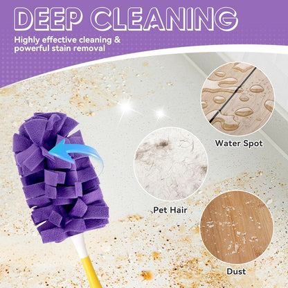 Reusable Duster Refill Compatible with Swiffer, 360 Heavy Duty Duster Refills Only, Washable Duster Pads for Swiffer Duster 3ft 6ft Extended Handle for Cleaning, 12 Pack (Handle is Not Included)