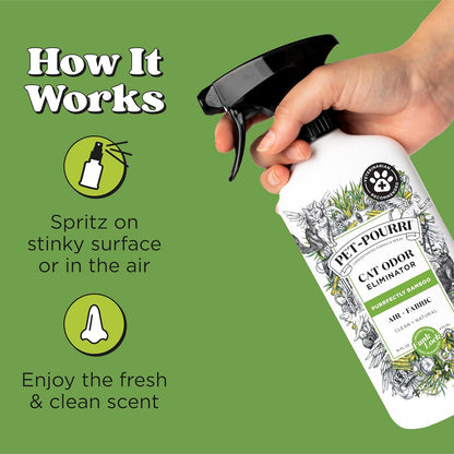 Pet-Pourri Pawsitively Fresh Pet Odor Deodorizer Spray, 16 Fl Oz, Up to 800 Uses, Air + Fabric Odor Remover with Essential Oils & Plant Based Ingredients, Vet Recommended, Pineapple, Jasmine & Pear