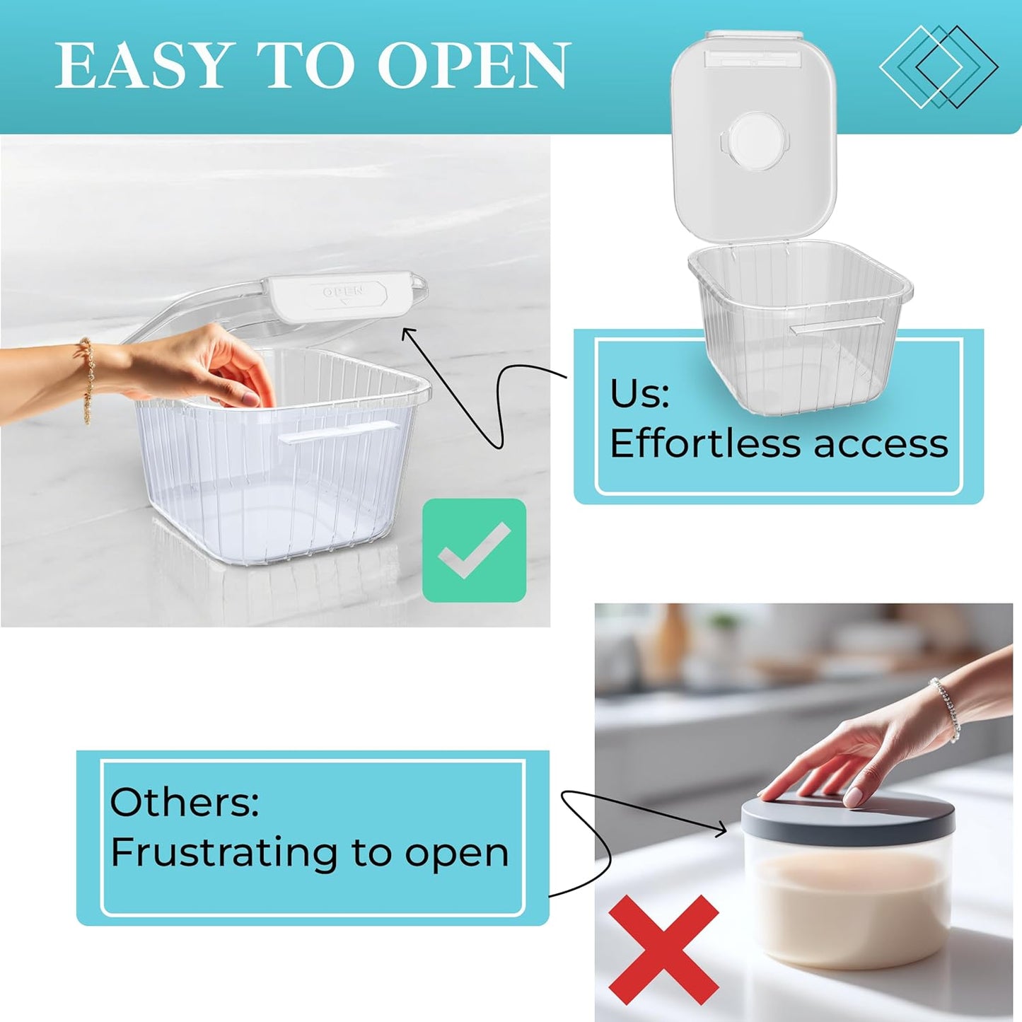 Skywin TidyFriend Laundry Pods Container with Lift Up Lid, 12.4" x 6.5" x 8.7", Airtight Storage Keeps Pods Fresh, Laundry Detergent Container & Dishwasher Pod Holder (Grey)