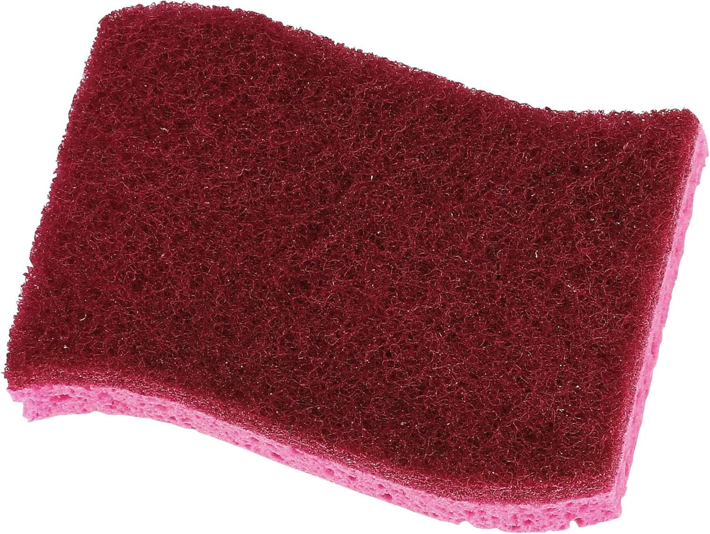 Non-Scratch Cellulose Sponge Kitchen Scrub Sponge with Scouring Pad Set, Good for Non-Stick Cookware Frying Pan, Pot, Counter Top, Sink Scrubbing, Kitchen Scrubbers, Pack of 2, (Red/Pink)
