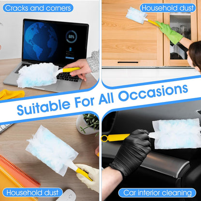 120 Pcs Duster Refills, Electrostatic Disposable Dusters Refills Compatible with Duster, Bulk Heavy Duty Dusters Refill for Blinds Ceiling Fans Furniture Multi-Surface Dusting, Unscented