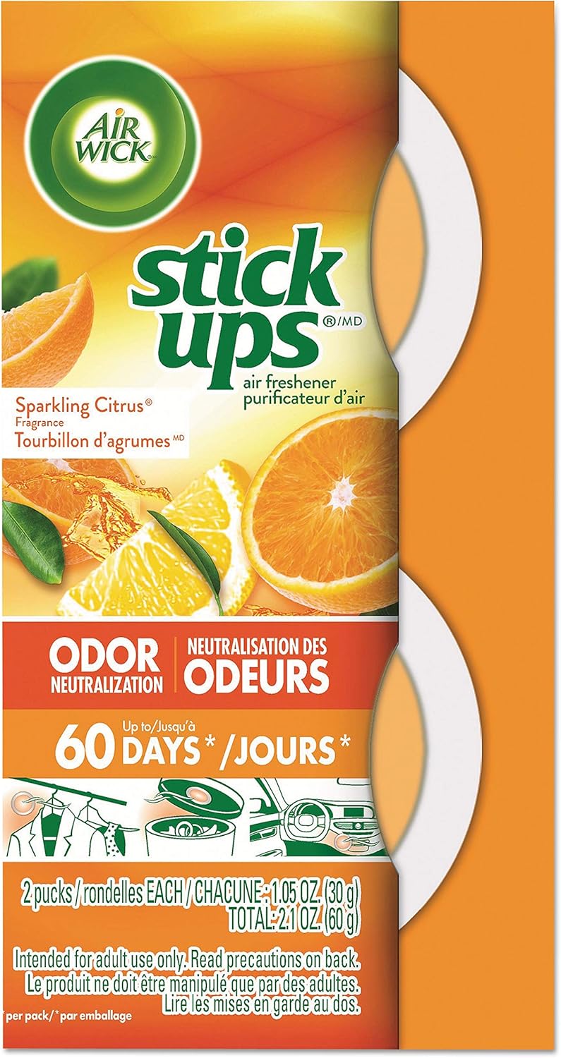 Air Wick Stick Ups Air Freshener, Sparkling Citrus, 2 ct (Pack of 2)