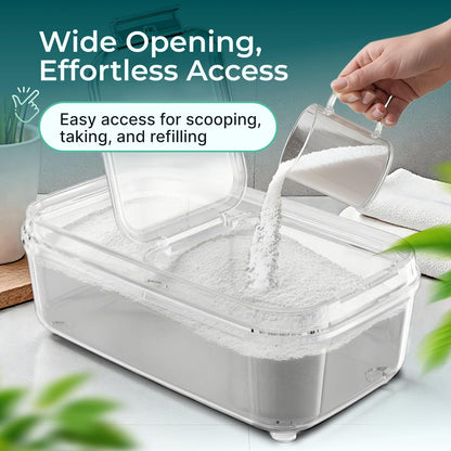 Skywin TidyFriend Laundry Pods Container with Lift Up Lid, 12.4" x 6.5" x 8.7", Airtight Storage Keeps Pods Fresh, Laundry Detergent Container & Dishwasher Pod Holder (Grey)