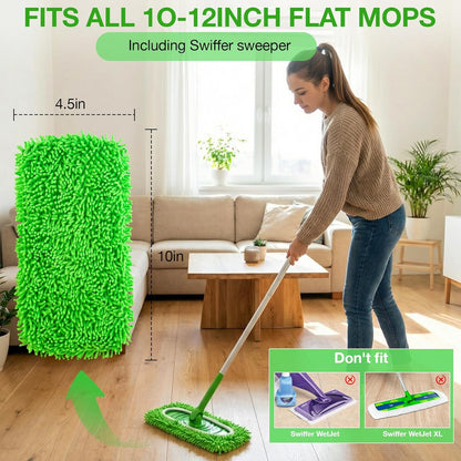 Mop Pads for Swiffer Sweeper Reusable Microfiber 5PCS Dry Wet Replacement Mop Pad Refills Sweeping Mopping Cloths for Floor Cleaning