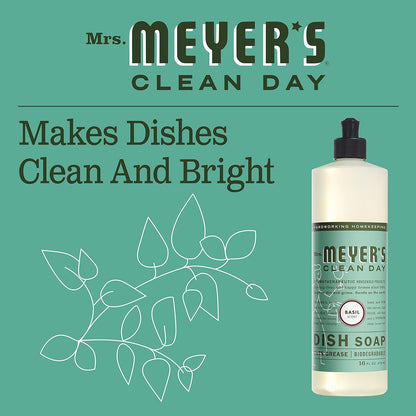 MRS. MEYER'S CLEAN DAY Liquid Dish Soap, Honeysuckle Scent, 16 Fl Oz Bottle