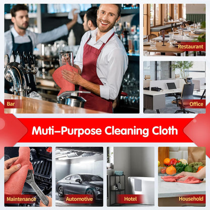 FIXSMITH Microfiber Cleaning Cloth - Pack of 8, Size: 12 x 16 in, Multi-Functional Cleaning Towels, Highly Absorbent Cleaning Rags, Lint-Free, Streak-Free Cleaning Cloths for Car Kitchen Home