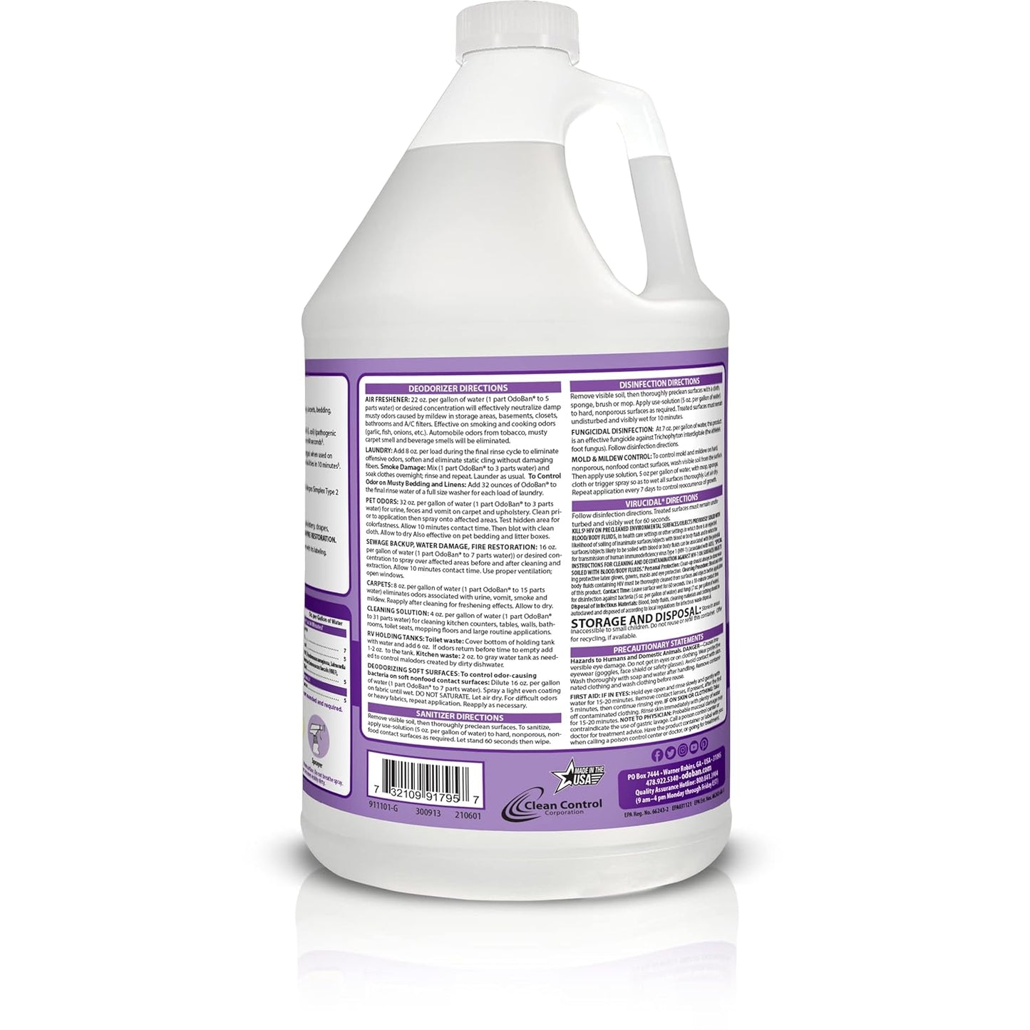 OdoBan Disinfectant Concentrate and Odor Eliminator, 2 Gallons, Citrus Scent