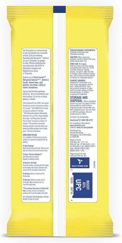 Lysol Disinfecting Handi-Pack Wipes, Lemon and Lime Blossom, 480 Count
