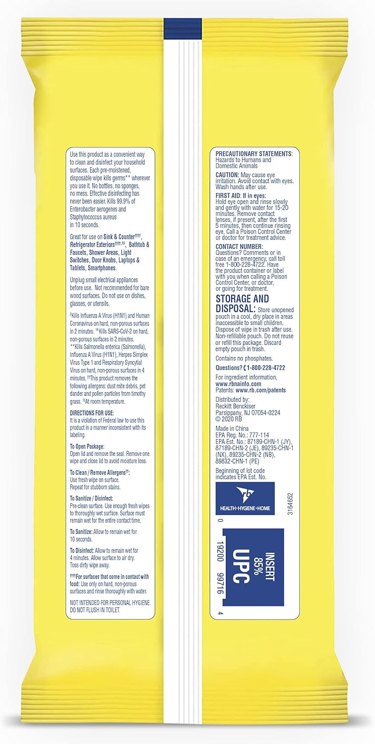 Lysol Handi-Pack Disinfecting Wipes, Brighter Horizon, Country Scent, (Pack of 4 - 320ct Total)