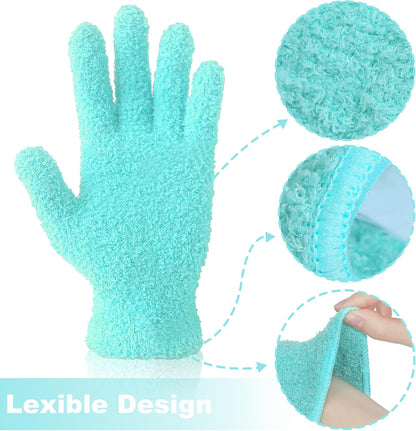 Universal Reusable Plush Microfiber Gloves for Cleaning and Dusting, Soft Dusting Gloves for Furniture, Blinds, Car Interior, and Electronics