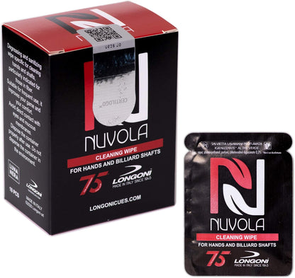 Longoni Nuvola Cleaning Wipes for Pool Billiard Cue Shafts and Hands 10 pcs