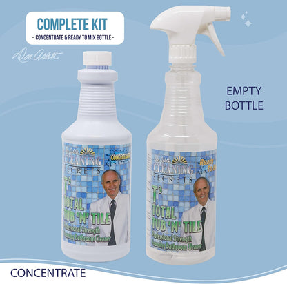 Don Aslett Tub n' Tile Foaming Bathroom Cleaner Set - 32 Oz Concentrated Formula | Cleaning Supplies for Shower Doors, Tile, Tub, and Sink