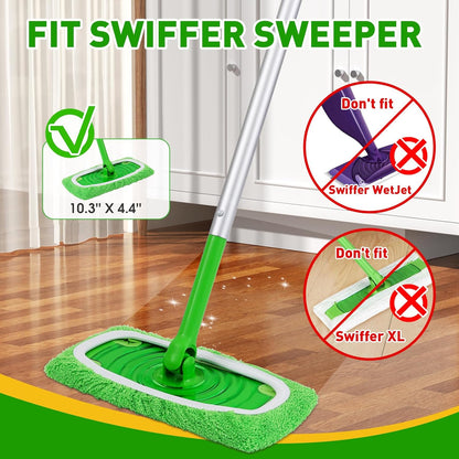 12Pcs Reusable Microfiber Mop Pads Compatible with Sweeper Mops,Dry Sweeping Cloths & Wet Mopping Pads Refills,Washable Mop Pads for Floor Cleaning