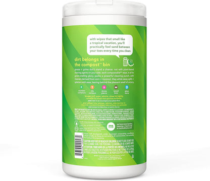Method All-Purpose Cleaning Wipes, Pink Grapefruit, Multi-Surface, Compostable, 70 Count (Pack of 1)