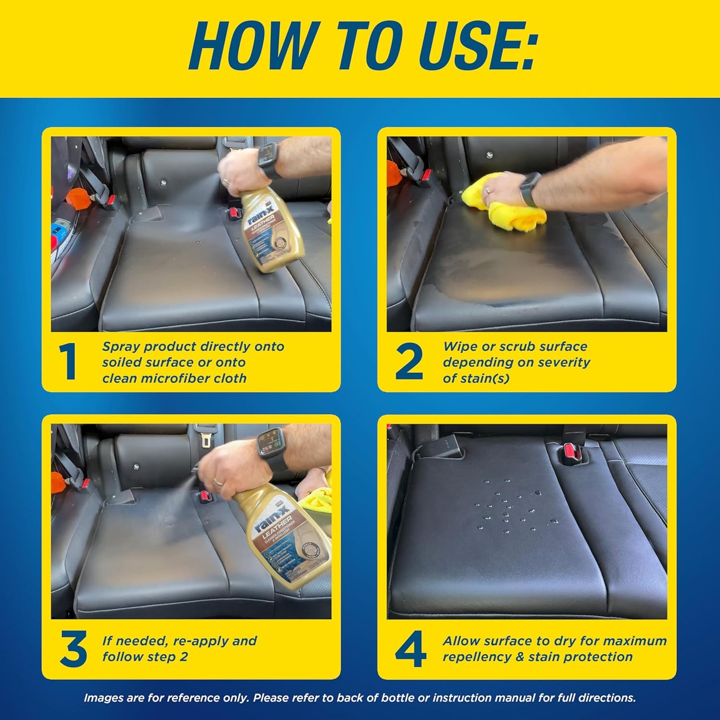 Rain-X 620234SRP Carpet & Upholstery Cleaner Repellent for Car Interiors & More, Cleans + Repels Spills while Preventing Stains, Fresh Scent 16 Fl Oz.