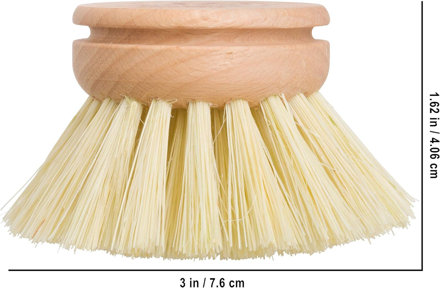 REDECKER Replacement Head for Dish Brush, 1-5/8-inch, Set of 2, 100% Natural Tampico Fiber and Untreated Beechwood, Made in Germany - Natural Dish Brush Replacement Heads